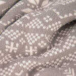 Plaid Jacquard en Tricot avec Sherpa Gris ALASKA – Image 3