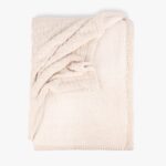 Plaid Tricot en Chenille avec Sherpa Naturel ALASKA