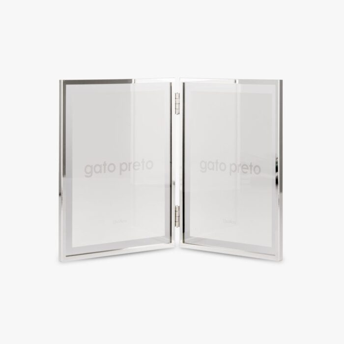 Cadre Double Vertical Argenté 13x18 SHINY  BRUSHED – Image 1