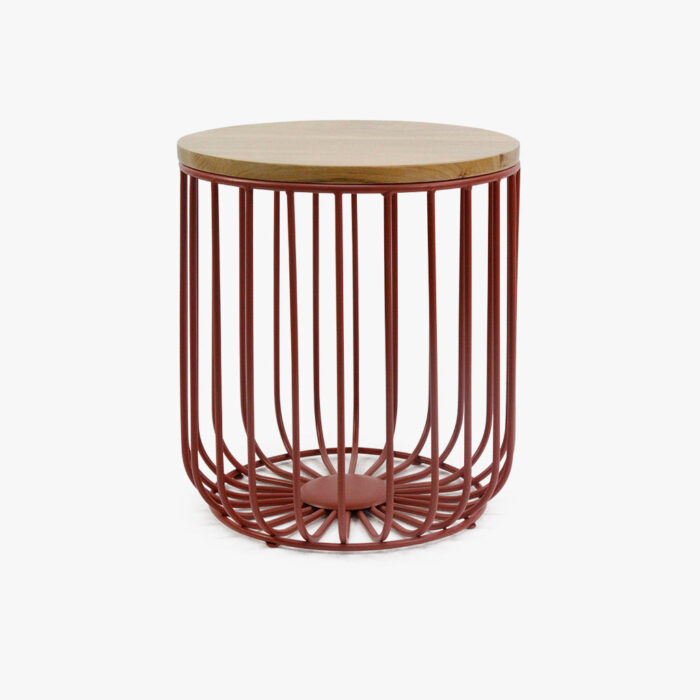 Table d'Appoint Haute avec Structure en Métal Rouge GIRONA – Image 1