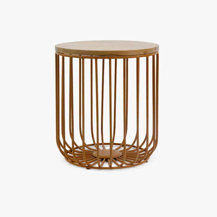 Table d'Appoint Haute avec Structure en Métal Jaune GIRONA – Image 1