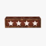 Support de Bougies Étoiles Marron 27x8x7 CRAFT