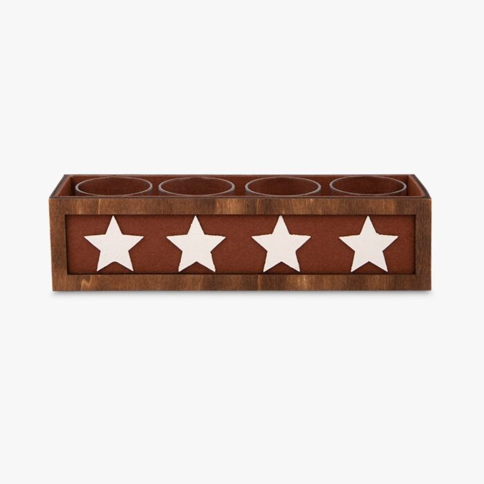 Support de Bougies Étoiles Marron 27x8x7 CRAFT – Image 1