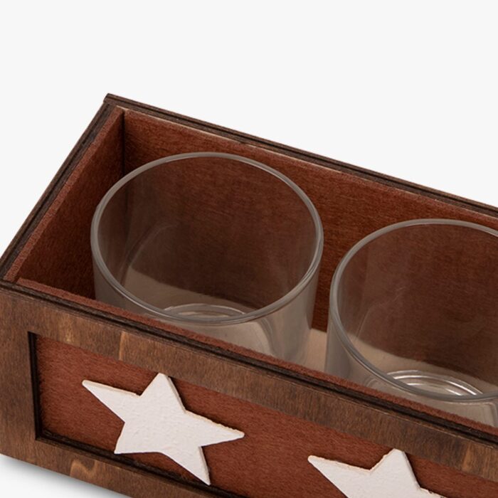 Support de Bougies Étoiles Marron 27x8x7 CRAFT – Image 2