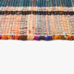 Tapete de Algodão com Franjas Bege, Azul e Multicolor ROBE - Image 3