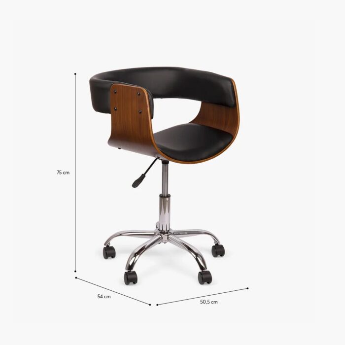 Chaise de bureau noire GILBERTO – Image 6