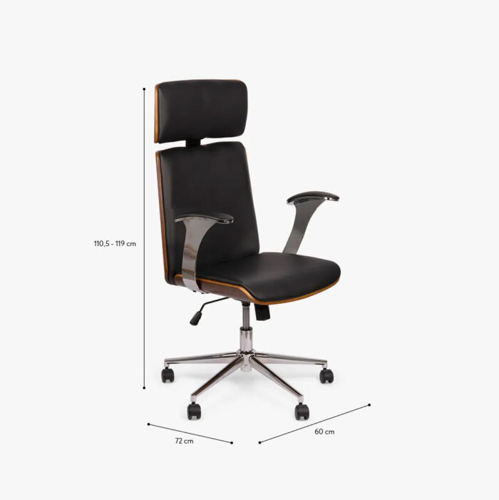 Chaise de Bureau Noire JOBIM - Image 8