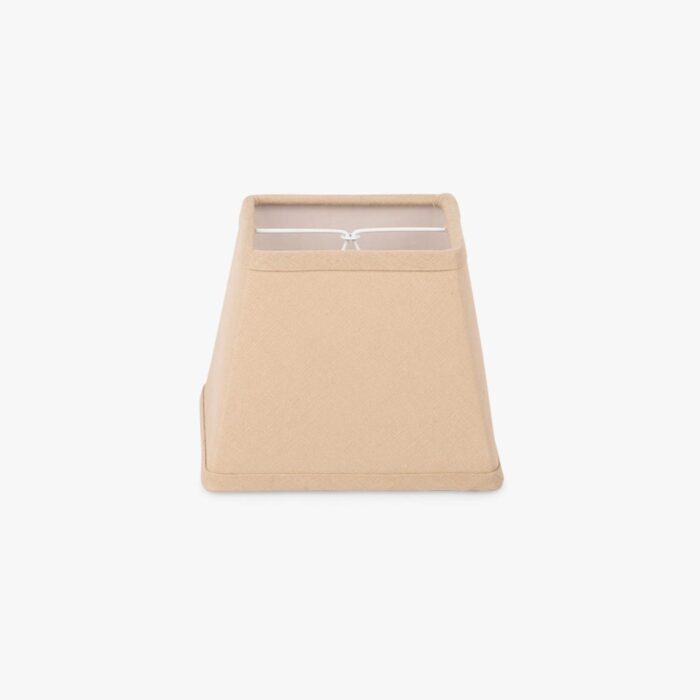 Abat-jour carré en lin beige – Image 1