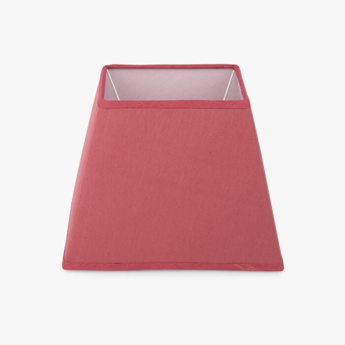 Abat-jour carré en soie rouge – Image 1