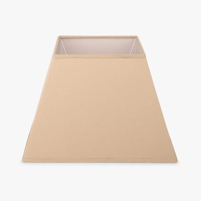 Abat-jour carré en lin beige – Image 1