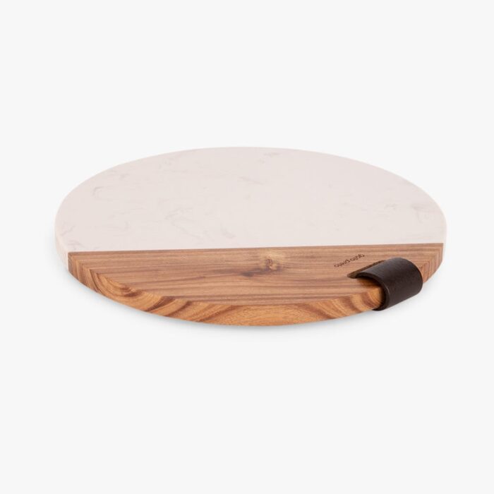Planche Ronde en Bois et Pierre avec Poignée NEPAL – Image 1
