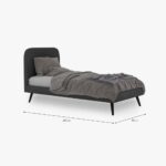 Lit gris 90x200 cm GIFU – Image 2