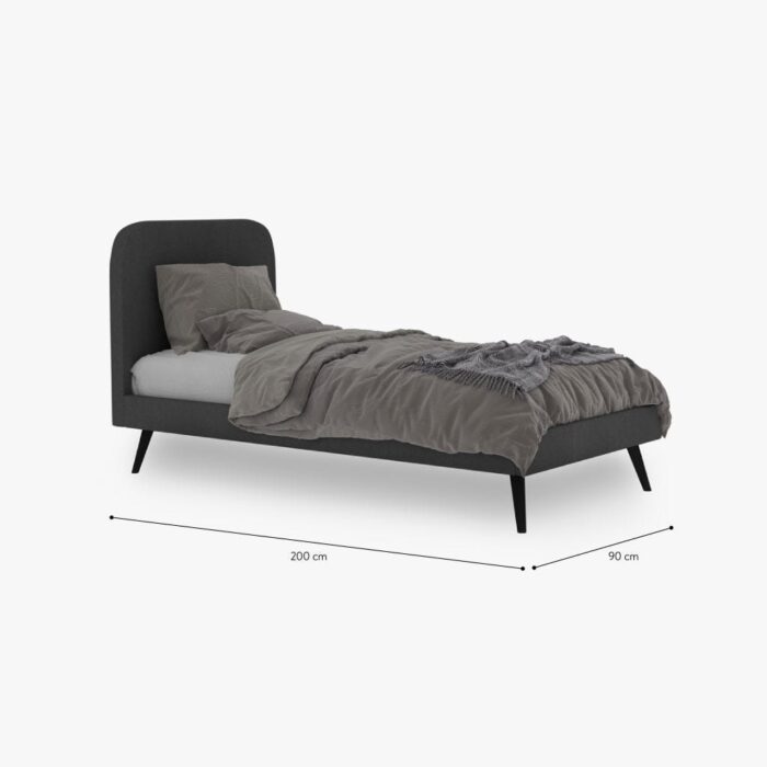Lit gris 90x200 cm GIFU – Image 2