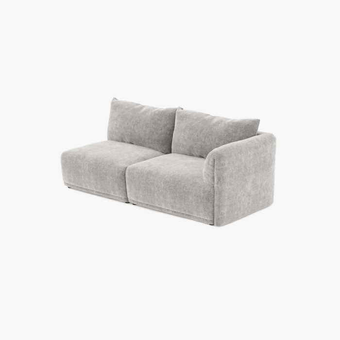 Módulo de sofá pouf cinza COTILLARD - Image 9