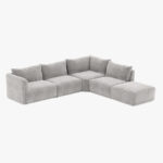 Módulo de sofá pouf cinza COTILLARD - Image 7