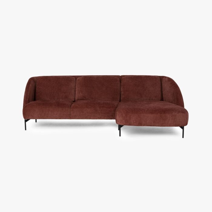 Canapé chaise longue droite bordeaux ARLEN – Image 1