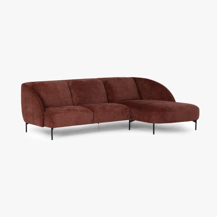 Canapé chaise longue droite bordeaux ARLEN – Image 2