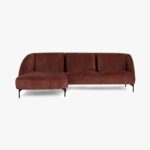 Canapé chaise longue gauche bordeaux ARLEN