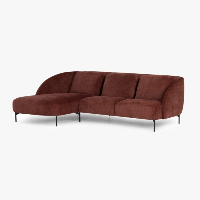 Canapé chaise longue gauche bordeaux ARLEN – Image 3