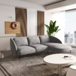 Canapé chaise longue droite gris ARLEN – Image 8