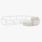 Módulo de sofá chaise longue braço direito bege DICAPRIO - Image 5
