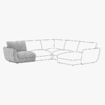 Module de canapé chaise longue accoudoir droit gris DICAPRIO – Image 4