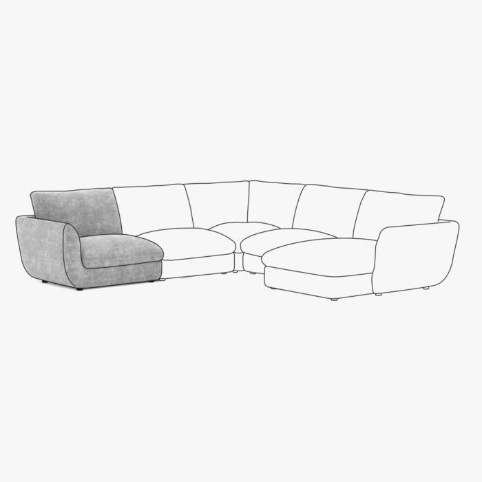Module de canapé chaise longue accoudoir droit gris DICAPRIO – Image 4