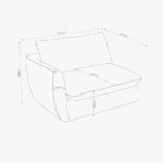 Module de canapé chaise longue accoudoir droit gris DICAPRIO – Image 5