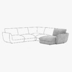 Module de canapé chaise longue accoudoir droit gris DICAPRIO – Image 6
