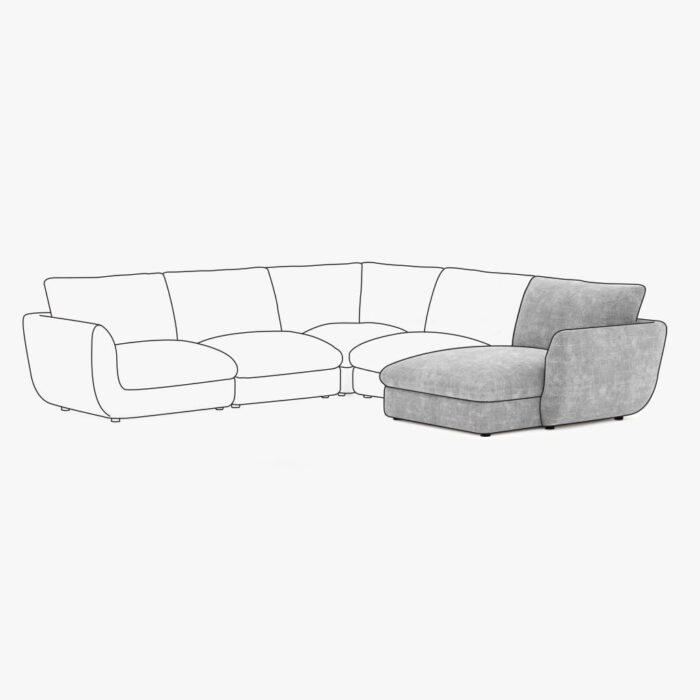 Module de canapé chaise longue accoudoir droit gris DICAPRIO – Image 6