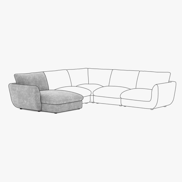 Module de canapé chaise longue bras gauche gris DICAPRIO – Image 4