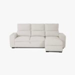 Canapé-lit avec chaise longue beige SANDLER