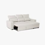 Canapé-lit avec chaise longue beige SANDLER – Image 4
