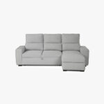 Canapé-lit avec méridienne gris SANDLER