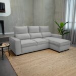 Canapé-lit avec méridienne gris SANDLER – Image 2