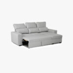 Canapé-lit avec méridienne gris SANDLER – Image 4