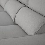 Canapé-lit avec méridienne gris SANDLER – Image 6