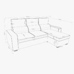 Canapé-lit avec méridienne gris SANDLER – Image 8