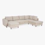 Canapé avec pouf à droite beige CRAIG – Image 3