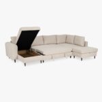 Canapé avec pouf à droite beige CRAIG – Image 4