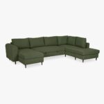 Canapé avec pouf à droite vert CRAIG – Image 3