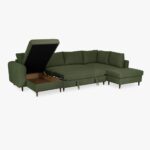 Canapé avec pouf à droite vert CRAIG – Image 4