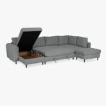 Canapé avec pouf à droite gris CRAIG – Image 4
