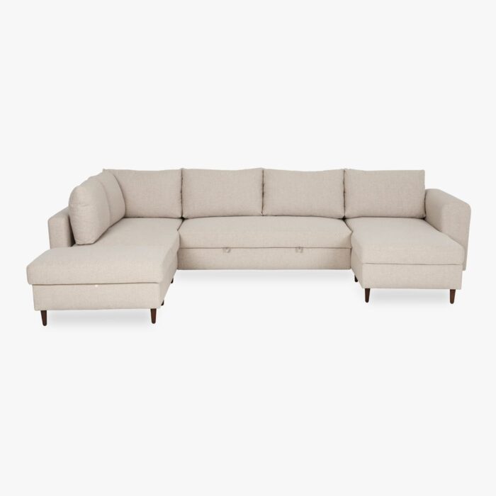 Canapé chaise longue gauche beige CRAIG – Image 1