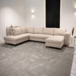 Canapé chaise longue gauche beige CRAIG – Image 2