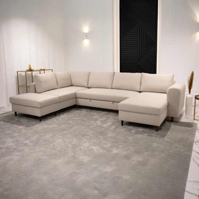 Canapé chaise longue gauche beige CRAIG – Image 2