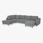Canapé avec pouf à gauche gris CRAIG – Image 3