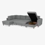 Canapé avec pouf à gauche gris CRAIG – Image 4