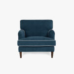 Fauteuil Confortable Bleu Foncé/Beige SPENCER – Image 3