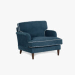 Fauteuil Confortable Bleu Foncé/Beige SPENCER